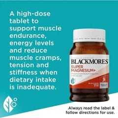 Viên Uống Bổ Sung Magie Blackmores Super Magnesium+ Lọ 180 Viên