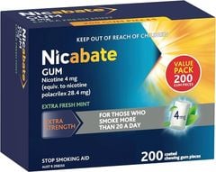 Kẹo Cao Su Cai Thuốc Lá Nicabate Gum Nicotine 4mg Hộp 200 Viên
