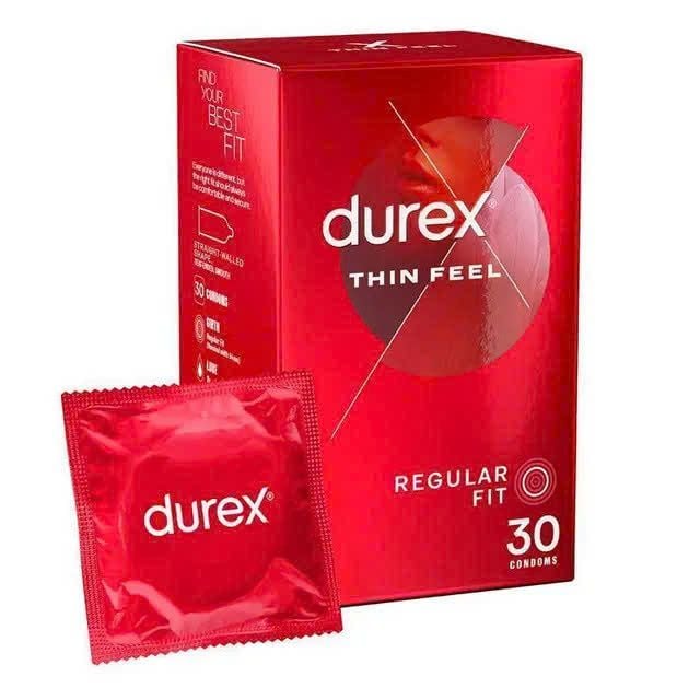 Bao Cao Su Siêu Mỏng Durex  Fetherlite Thin Feel Hộp 30 Cái