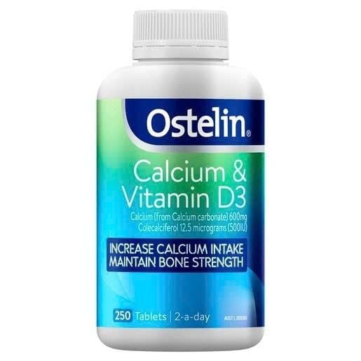 Ostelin Calcium + Vitamin D3 - Viên Uống Bổ Sung Canxi Lọ 250 Viên