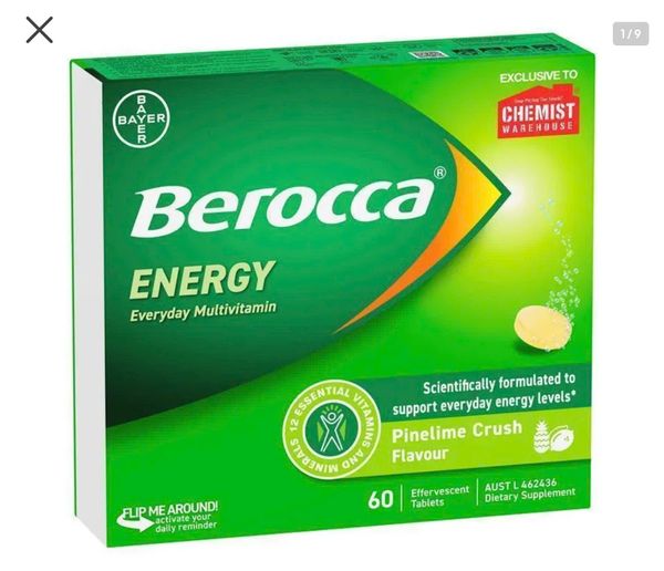 Viên Sủi Tăng Đề Kháng Berocca Vị Dứa Chanh Hộp 60 Viên