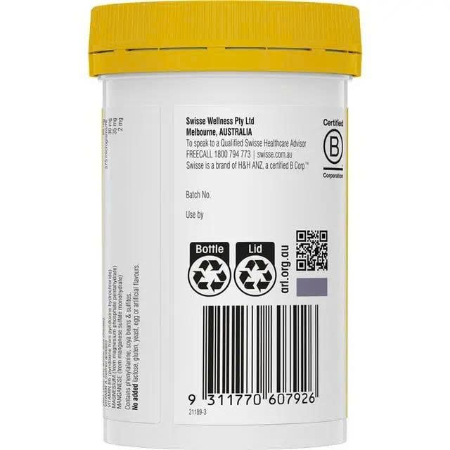 Viên Uống Bổ Sung Kẽm Swisse ZinC+ Lọ 120 Viên