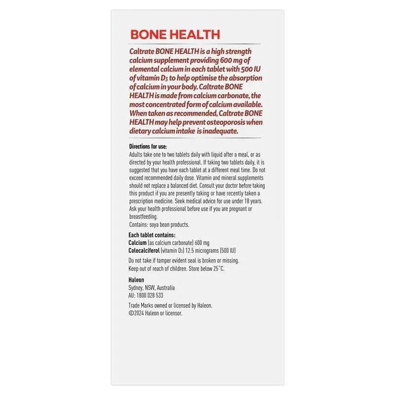 Viên Uống Hỗ Trợ Sức Khỏe Xương Caltrate Bone Health Lọ 100 Viên