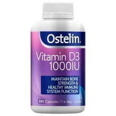 Viên nang Ostelin Vitamin D3 1000IU Chắc khỏe xương + Hỗ trợ miễn dịch - 300 Viên