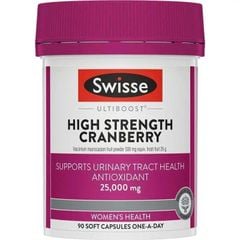 Viên Uống Hỗ Trợ Tiết Niệu Swisse High Strength Cranberry 25000mg Lọ 90 Viên