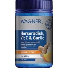 Viên Uống Tăng Miễn Dịch Wagner Horseradish Vitamin C & Garlic Lọ 200 Viên