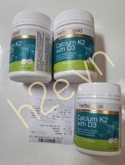 Viên Uống Bổ Sung Canxi Herbs Of Gold Calcium K2 with D3 lọ 90 viên