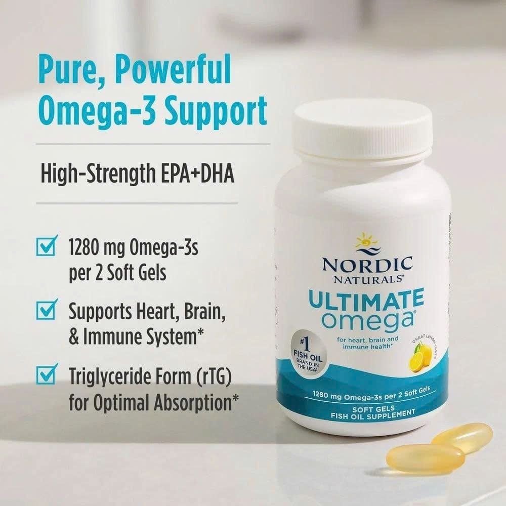 Dầu Cá Nordic Naturals Ultimate Omega 1280mg Lọ 180 Viên