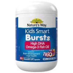 Viên Nhai Dầu Cá Nature's Way Kids Smart Omega3 Fish Oil Trio Lọ 180 Viên