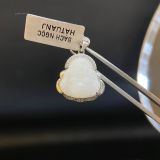  PC051 MẶT PHẬT BẠCH NGỌC VIỀN BẠC 