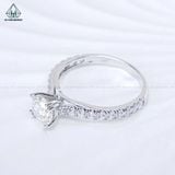  RX443 6.5mm Nhẫn nữ viền đá chấu đôi 