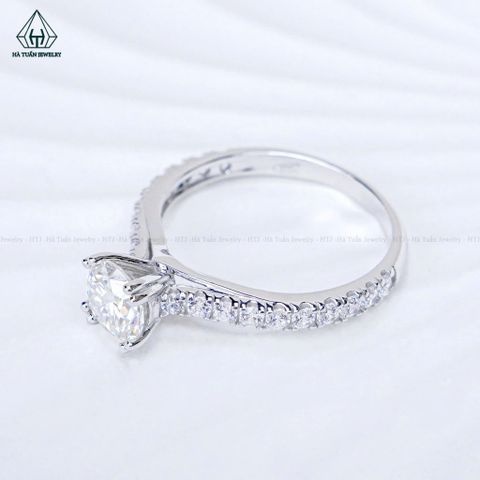 RX443 6.5mm Nhẫn nữ viền đá chấu đôi