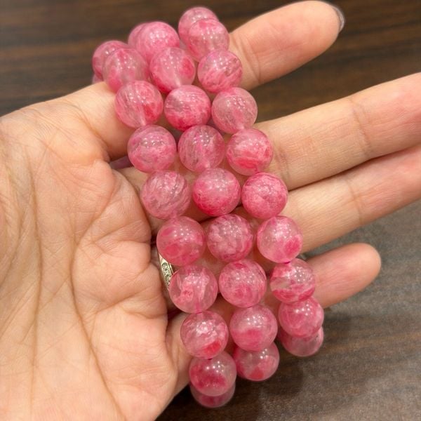  S029 VÒNG ĐÁ TƯỜNG VI HỒNG RHODONITE 
