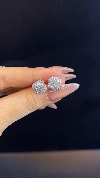  EX348 6mm Bông tai vuông tròn chuôi đẩy 