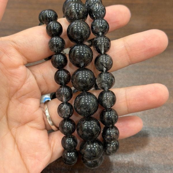  S023 VÒNG ĐÁ THẠCH ANH TÓC ĐEN 