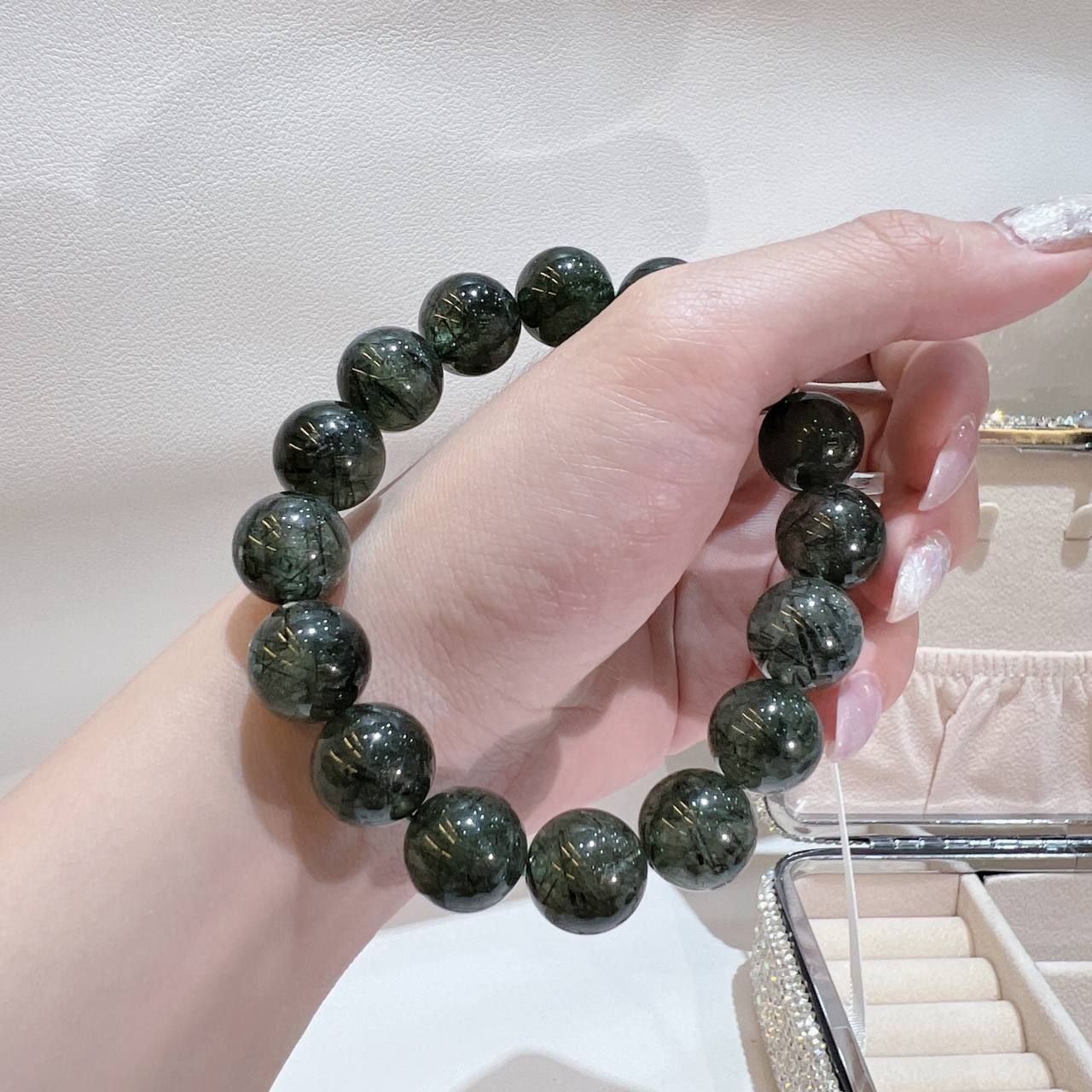 S023 VÒNG ĐÁ THẠCH ANH TÓC ĐEN