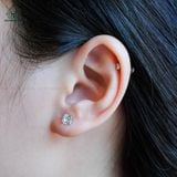  EX086 Bông tai nụ đá Cz Cushion 