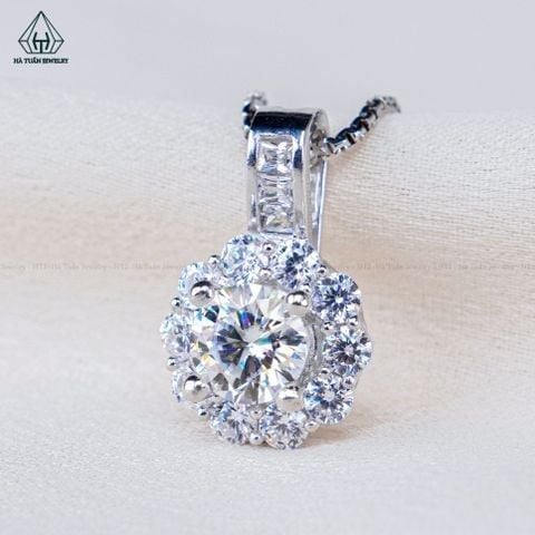  PX017 FULL MOIS 6.3mm Mặt dây hoa đá 