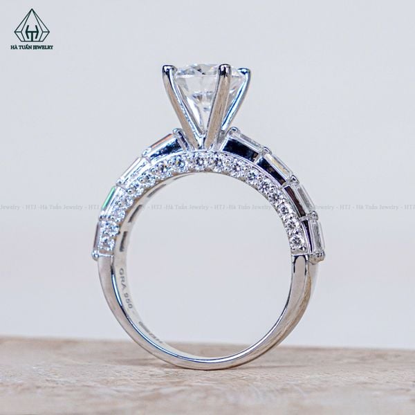  RX659 FULL MOIS 7.2mm Nhẫn nữ vành đai baguette 