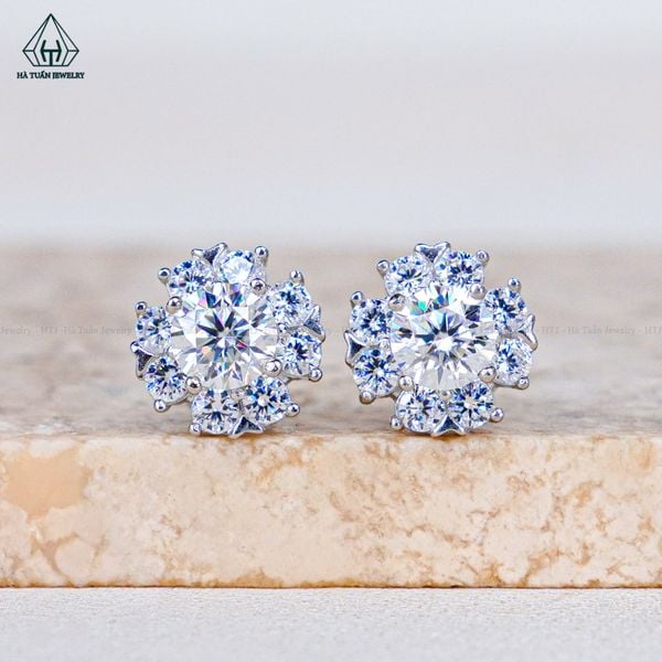  EX584 5mm Bông tai 4 cánh vuông 