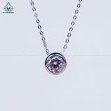  N716 Dây mặt liền chủ CZ 7.2mm Hồng 