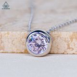  N716 Dây mặt liền chủ CZ 7.2mm Hồng 