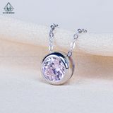  N716 Dây mặt liền chủ CZ 7.2mm Hồng 