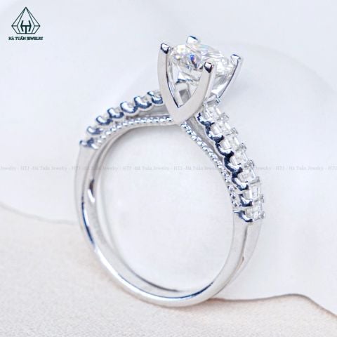 RX557 6.3mm Nhẫn nữ viền baguette