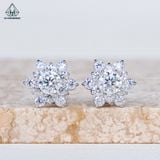  EX482 4.5mm Bông tai hoa 6 cánh nhọn 