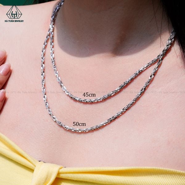  NCX038 3mm Dây chuyền vuông xoắn móc máy 