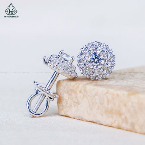 EX076 3mm Bông tai tròn 2 tầng