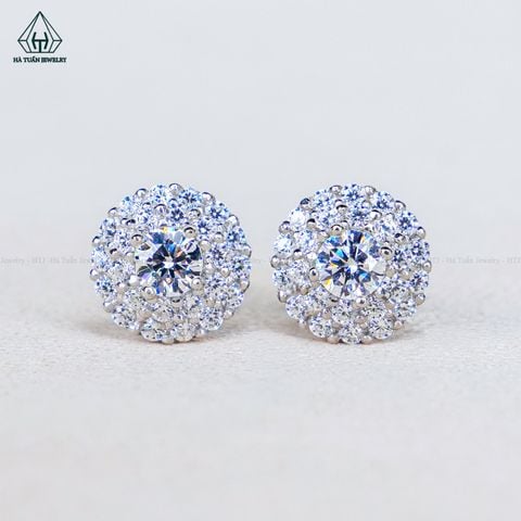EX076 3mm Bông tai tròn 2 tầng