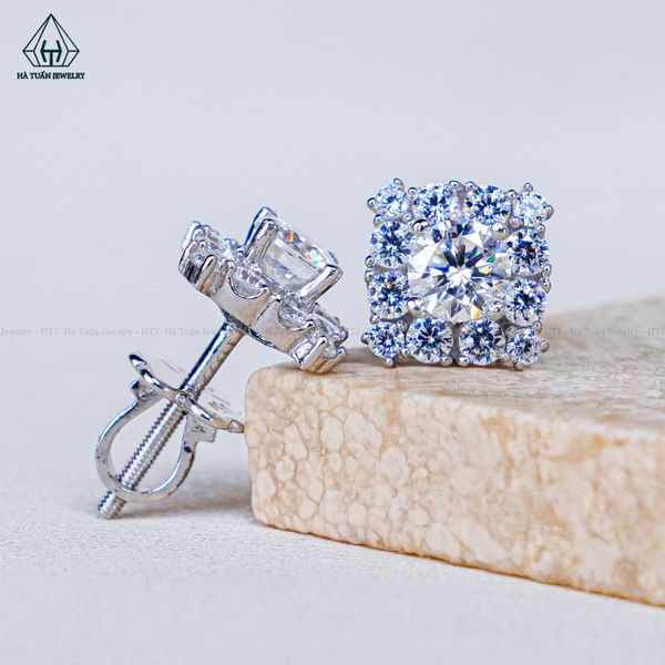  EX588 4.5mm Bông tai vuông 