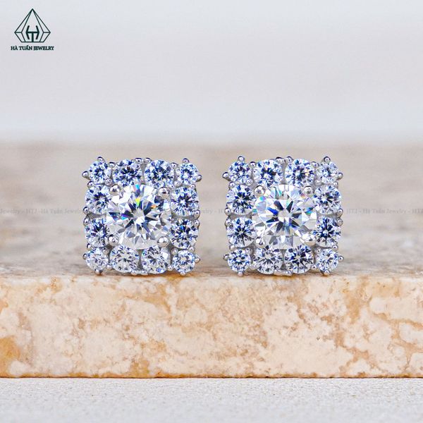  EX588 4.5mm Bông tai vuông 