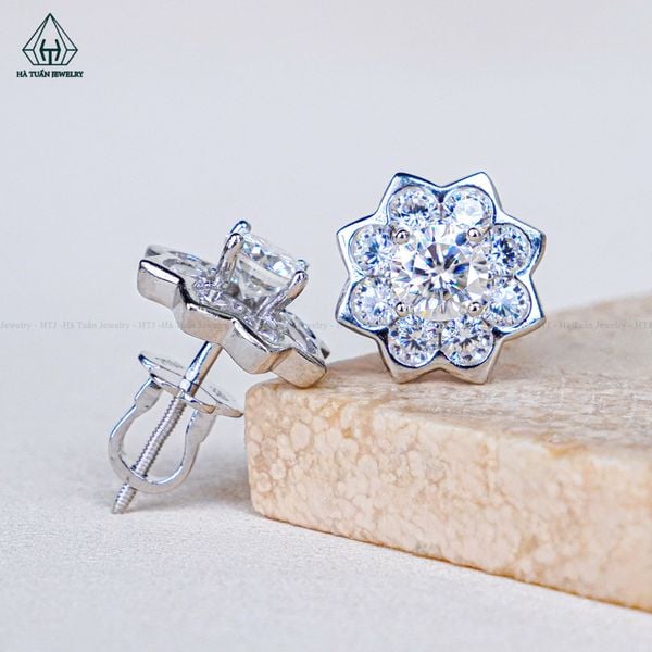  EX585 5mm Bông tai 8 cánh viền 