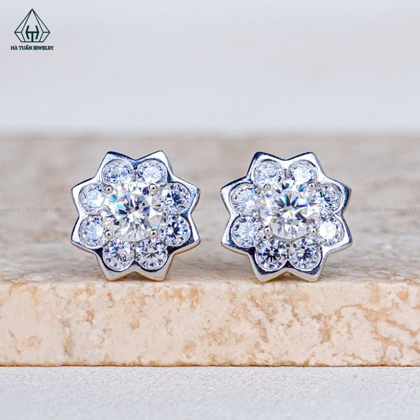  EX585 5mm Bông tai 8 cánh viền 