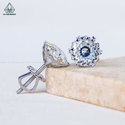 EX004 4-8mm Vỏ Chiếc Bông tai nụ chấu đôi
