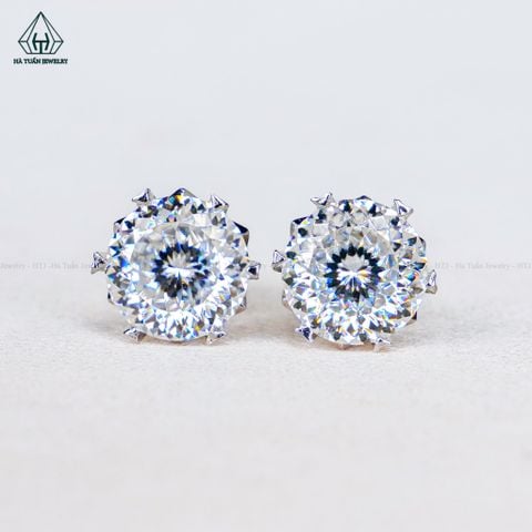 EX004 4-8mm Vỏ Chiếc Bông tai nụ chấu đôi