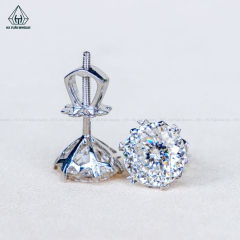 EX004 4-8mm Vỏ Chiếc Bông tai nụ chấu đôi