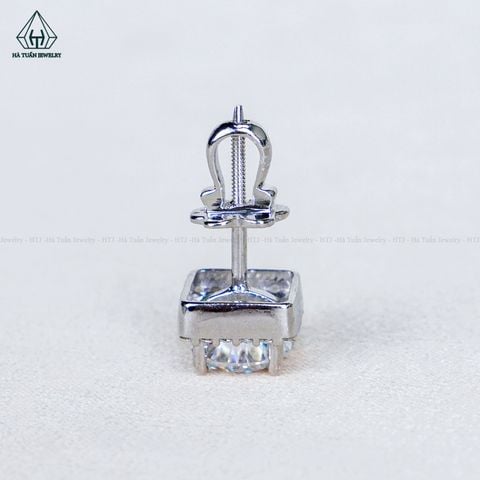 EX703 FULL MOIS 6.3mm Bông tai viền tấm vuông