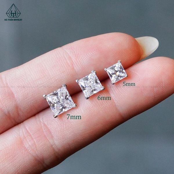  EX085 Bông tai nụ đá Cz Princess 