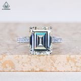  R962 Nhẫn nữ Emerald 10*12 vàng 