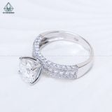  RX660 8mm Nhẫn nữ đai đá vuông CZ 