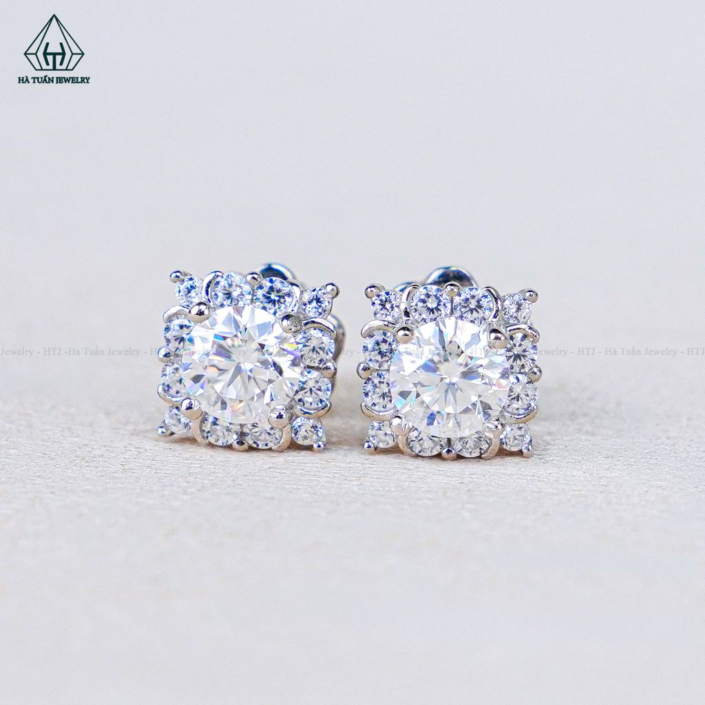 EX598 4.5mm Bông tai vuông cánh nhọn