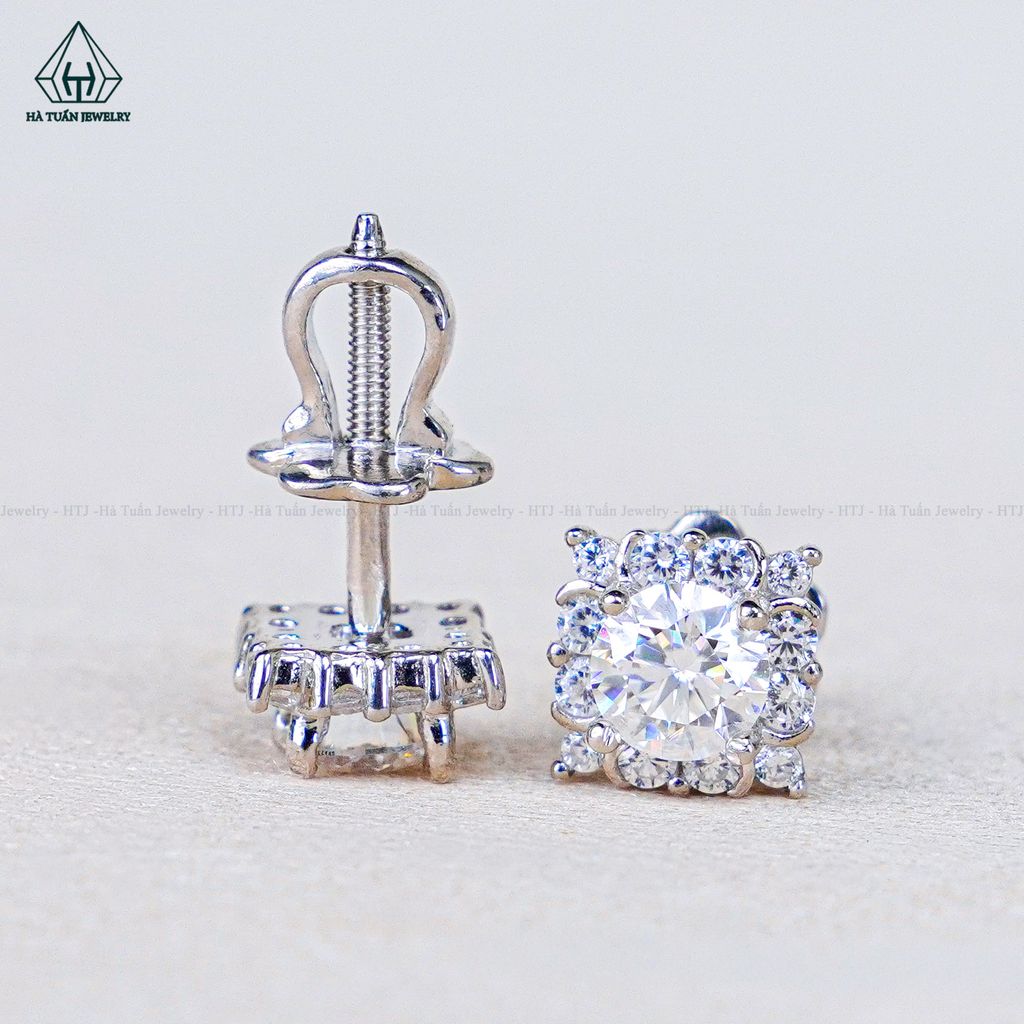 EX598 4.5mm Bông tai vuông cánh nhọn