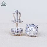  EX598 4.5mm Bông tai vuông cánh nhọn 