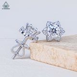  EX591 FULL MOIS 5mm Bông tai hoa 6 cánh 6 chấu 