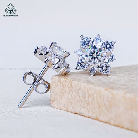 EX456 4.5mm Bông tai vuông nhọn chuôi đẩy