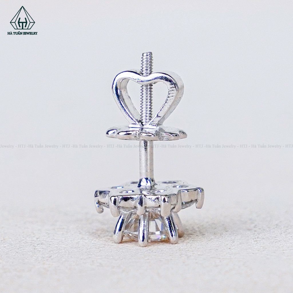 EX591 FULL MOIS 5mm Bông tai hoa 6 cánh 6 chấu