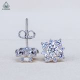  EX456 4.5mm Bông tai vuông nhọn chuôi đẩy 